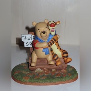Pooh And Friends Fall Colors Charm Us As Leaves Blow Porcelain Sculpture